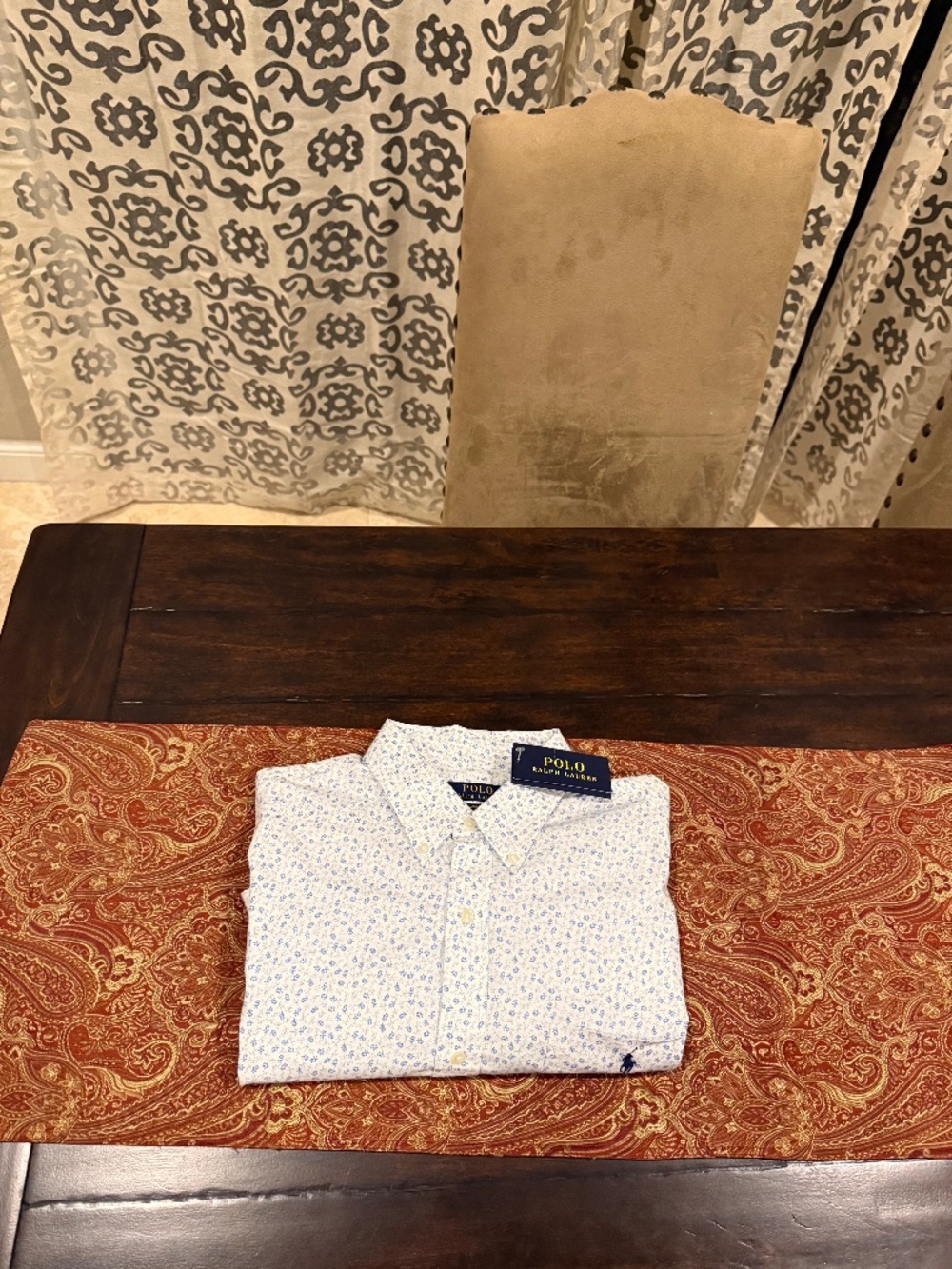 Polo Ralph Lauren Men's XL Blue Floral Classic Fit Button Down Shirt MSRP $125